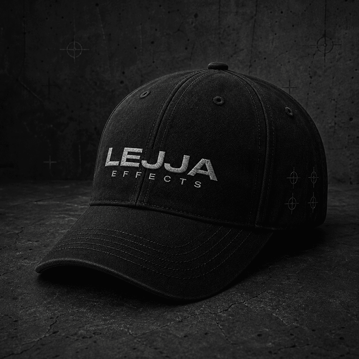 Black LEJJA EFFECTS cap product render